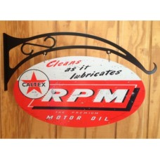 Caltex RPM oval and Hanger tin metal sign