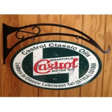 Castrol Oval and hanger tin metal sign