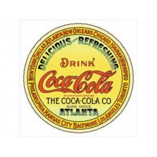Coke-Round Keg Label tin metal sign