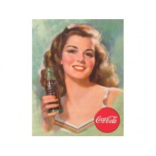 Coke-Beautiful Brunette tin metal sign