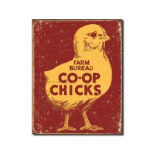 Co-op Chicks tin metal sign