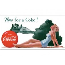 Coke now for one tin metal sign