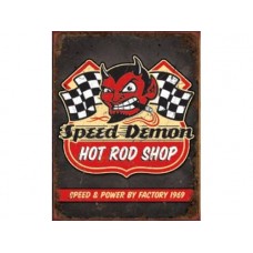 Speed Demon Hot Rods tin metal sign
