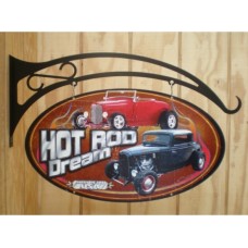 Hot Rod Dream Double Sided tin metal sign