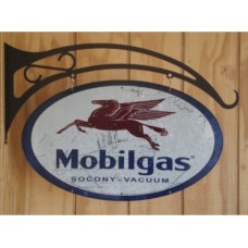 Mobilgas Double sided  tin metal sign