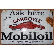 Mobil Gargoyle Rectangle tin metal sign