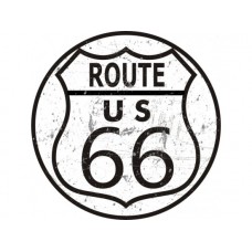 Route 66 Large Round tin metal sign