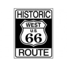 Historic Route 66 tin metal sign