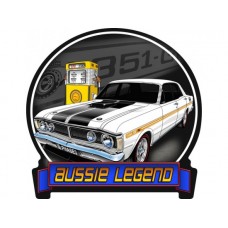 Aussie Legends Ford GTHO White tin metal sign
