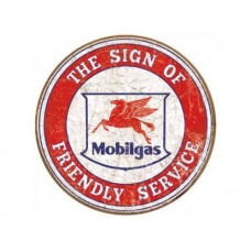 Mobil-Friendly Service tin metal sign