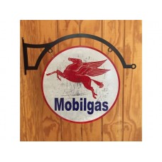 Mobilgas Large Round with hanger tin metal sign