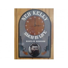Ned Kelly Clock  tin metal sign