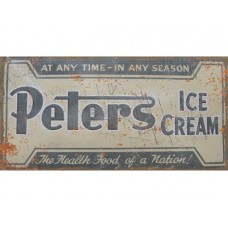 Peters Ice Cream tin metal sign