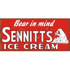 Sennitt's Ice Cream tin metal sign