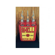 Shell Drag Free Oil Bottle Rack and Glass Bottles