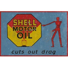 Shell Motor Oil large rectangle tin metal sign