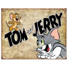 Tom and Jerry tin metal sign