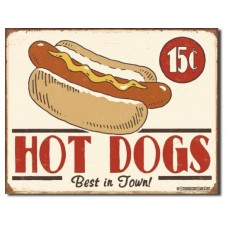 Schoenberg Hot Dog tin metal sign
